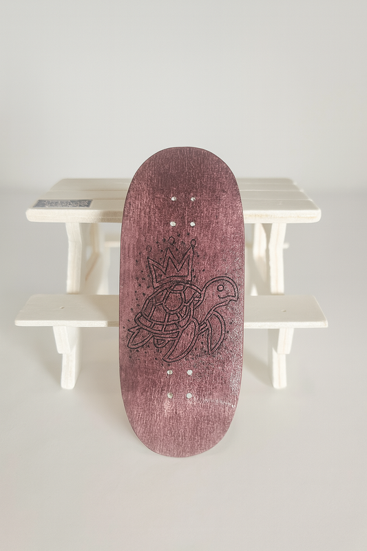 36mm Exotic Brazilian Purpleheart Veneer Turtle/Bleeding Heart