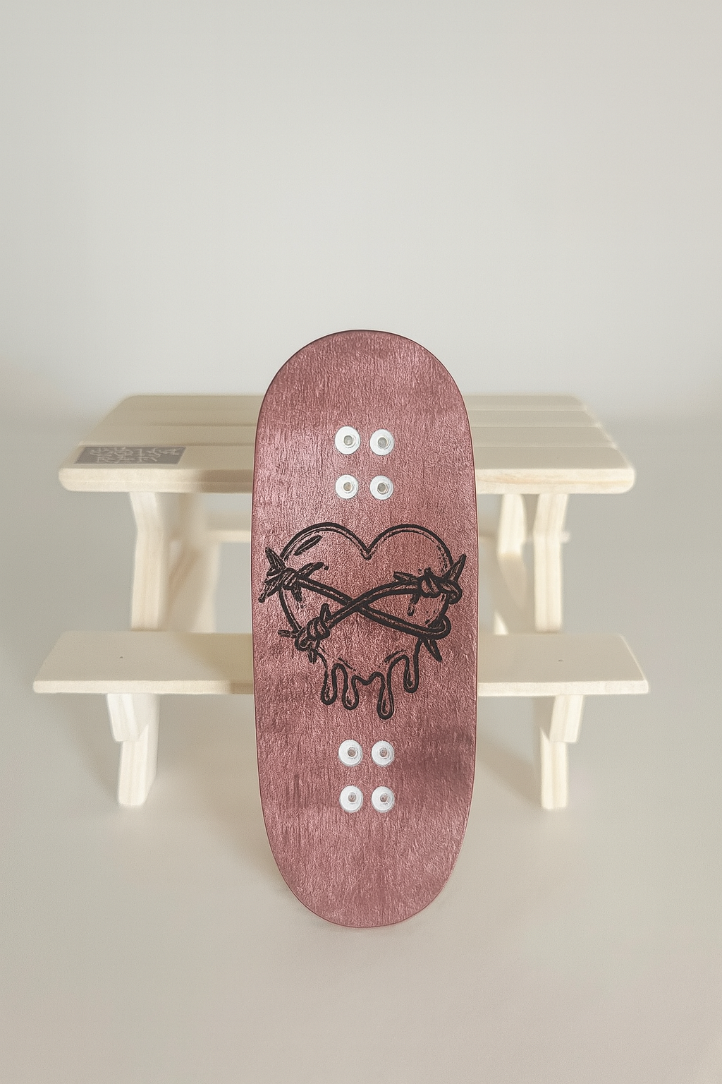 36mm Exotic Brazilian Purpleheart Veneer Turtle/Bleeding Heart