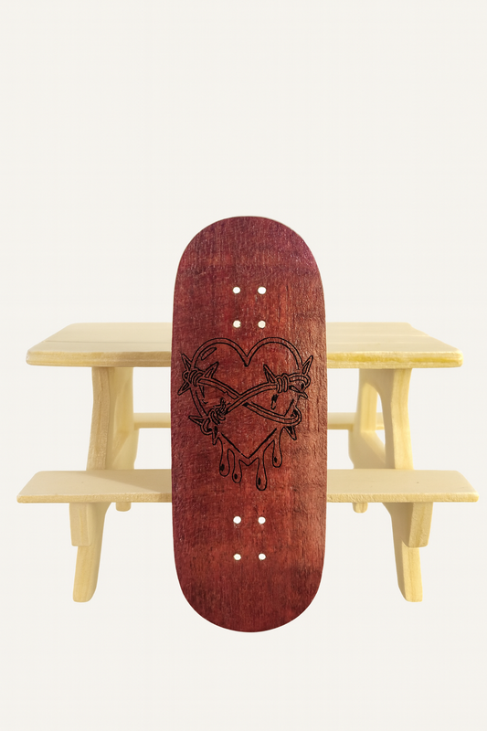 34mm Exotic Brazilian Purpleheart Veneer Bleeding Heart